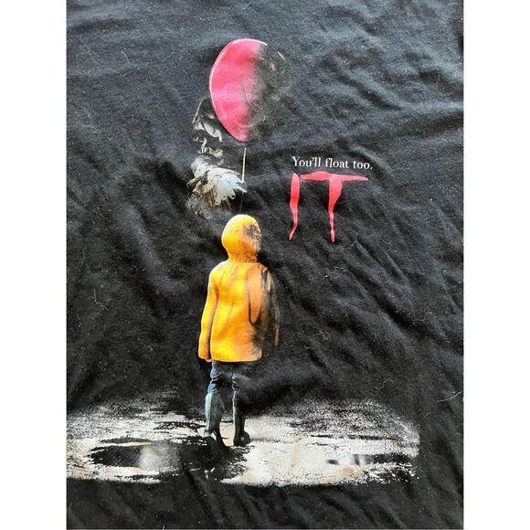 IT movie You’ll Float Too Small/Medium Slim Fit Black T Shirt Horror Mad Engine - Picture 3 of 4